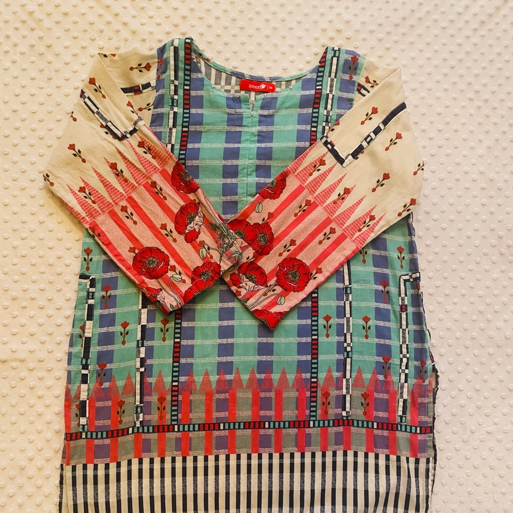 Printed kurta tunic. Zeen. Size 14.
